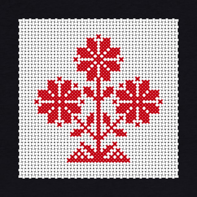 White and red Belarus ornament by kavalenkava